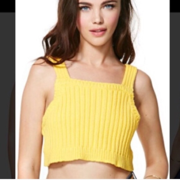 NASTY GAL STRETCH YELLOW 2PC CROP SKIRT SET M - Picture 8 of 13
